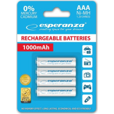 Esperanza EZA102W PRECHARGED HR03 1000MAH ALWAYS READY BLISTERA IEPAKOJUMĀ 4GB.