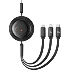 Baseus Free2Draw CB000084 retractable USB-C - Lightning / USB-C / micro USB cable 100W 1.1m - black