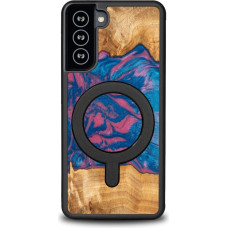 Bewood Unique MagSafe Vegas wood and resin case for Samsung Galaxy S21 FE - pink and blue