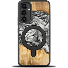 Bewood Unique MagSafe Earth Element Wood and Resin Case for Samsung Galaxy A54 5G - Black and White