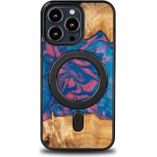 Bewood Unique MagSafe Vegas Wood and Resin Case for iPhone 13 Pro - Pink and Blue