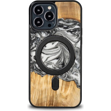 Bewood Unique MagSafe Earth Element Wood and Resin Case for iPhone 13 Pro Max - Black and White