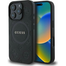 Guess Saffiano Peony Classic Logo MagSafe Case for iPhone 16 Pro Max - Black