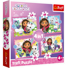 Trefl GABBY´S DOLLHOUSE Pužļu komplekts 4 in1