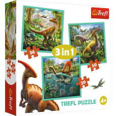 Trefl Pužļu komplekts Dinozauri, 3in1