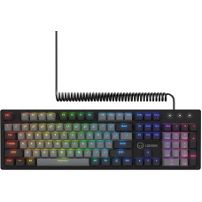 Lorgar Azar 514, Wired mechanical gaming keyboard, RGB backlight, 1680000 colour variations, 18 modes, keys number: 104, 50M clicks, linear dream switches, spring cable up to 3.4m, ABS plastic+metal, magnetic cover, 450*136*39mm, 1.17kg, black, EN layout