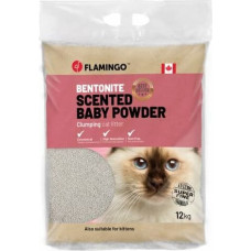 Flamingo CAT LITTER BENTONITE BABY POWDER SCENT FINE 12KG