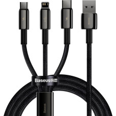 Baseus Tungsten 3in1 cable USB - USB Type C / Lightning / micro USB 3.5 A 1.5 m black (CAMLTWJ-01)