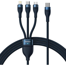 Baseus Flash Series II cable USB Type C / USB Type A - USB Type C / Lightning / micro USB 100 W 1.5 m blue (CASS030203)