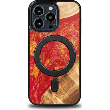 Bewood Unique MagSafe Paris Wood and Resin Case for iPhone 13 Pro - Red and Gold