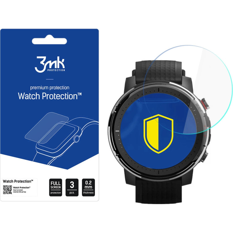 3Mk Protection 3mk Watch Protection™ v. FlexibleGlass hybrid glass on Xiaomi Amazfit Stratos 3