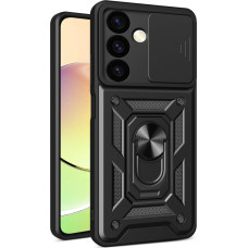 Hurtel Hybrid Armor Camshield Case for Xiaomi POCO C65 / Redmi 13C Armored Case with Camera Protector - Black