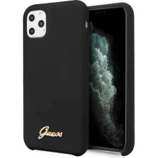 Guess GUHCN58LSLMGBK iPhone 11 Pro black/czarny hard case Silicone Vintage Gold Logo