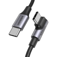 Ugreen US334 70643 USB-C (angled) / USB-C (straight) cable 100W PD 1m - black