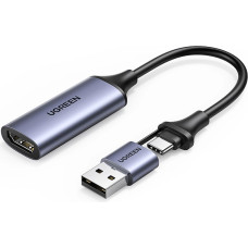 Ugreen CM489 40189 HDMI Adapter (Female) - USB-A / USB-C (Male) - Gray