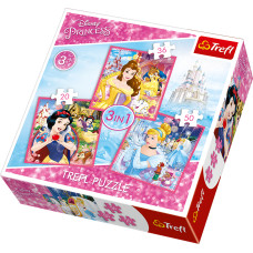 Trefl DISNEY PRINCESS Pužļu komplekts 3in1 