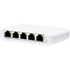 Ubiquiti Flex Mini; (4) GbE ports; (1) GbE PoE input port for power; Optional powering with included 5V, 1A USB-C adapter.