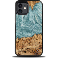 Bewood Wood and Resin Case for iPhone 12/12 Pro Bewood Unique Uranus - Blue and White