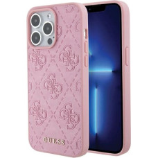 Guess GUHCP15XP4EPMP iPhone 15 Pro Max 6.7" pink/pink hardcase Leather 4G Stamped