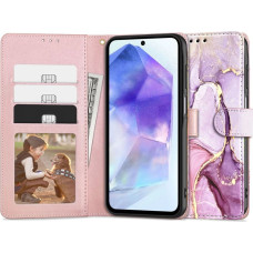 Tech-Protect Wallet case for Samsung Galaxy A55 5G - pink marble