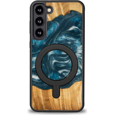 Bewood Unique MagSafe Air Element case made of wood and resin for Samsung Galaxy S23+ - blue and white