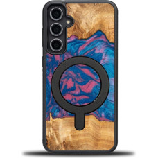 Bewood Unique MagSafe Vegas wood and resin case for Samsung Galaxy S23 FE - pink and blue