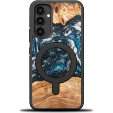 Bewood Unique MagSafe Planet Earth case made of wood and resin for Samsung Galaxy A54 5G - blue-green