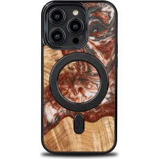 Bewood Unique MagSafe Venus Wood and Resin Case for iPhone 15 Pro - Black and Red