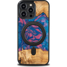 Bewood Unique MagSafe Vegas Wood and Resin Case for iPhone 15 Pro Max - Pink and Blue