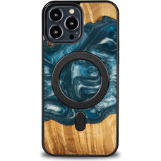 Bewood Unique MagSafe Air Zywioł Wood and Resin Case for iPhone 13 Pro Max - Blue and White