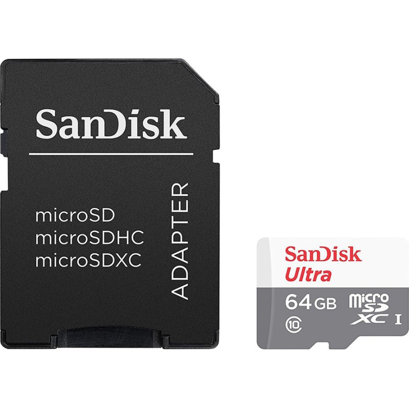 Sandisk Ultra microSDXC 64GB + SD Adapter 100MB/s Class 10 UHS-I, EAN: 619659185060