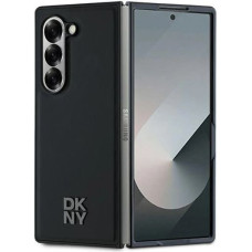 Dkny Magsafe Plain Leather Metal Stack Logo Case for Samsung Galaxy Z Fold 6 - Black