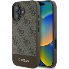 Guess 4G Bottom Stripe iPhone 16 Case - Brown