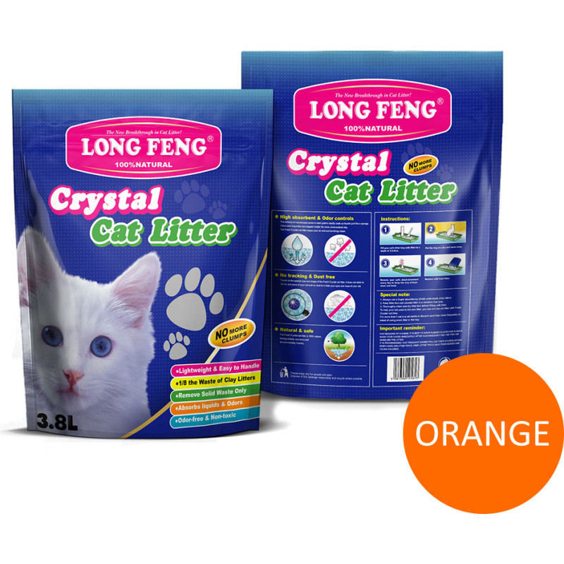 Long Feng Silica gel cat litter Long Feng Orange 3,8l - silikona smiltis