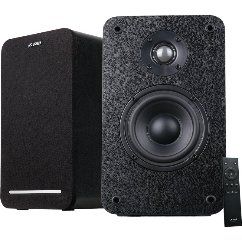 Fenda F&D R40BT 2.0 Multimedia Speakers, 60W RMS (30Wx2), 2x1'' Tweeter + 2x4'' Woofer, BT 5.0/Optical/AUX/USB/Remote Control/Wooden/Black