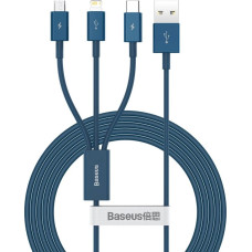 Baseus Superior 3in1 USB cable - Lightning / USB Type C / micro USB 3.5 A 1.5 m blue (CAMLTYS-03)