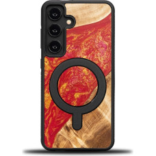 Bewood Unique MagSafe Paris wood and resin case for Samsung Galaxy S24 - red and gold