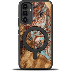 Bewood Unique MagSafe Jupiter wood and resin case for Samsung Galaxy A54 5G - copper and white