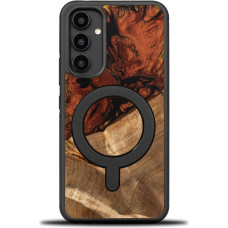 Bewood Unique MagSafe Fire Element wood and resin case for Samsung Galaxy A54 5G - black and gold