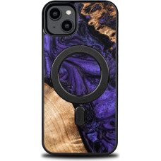 Bewood Unique MagSafe Violet Wood and Resin Case for iPhone 14 Plus - Purple and Black