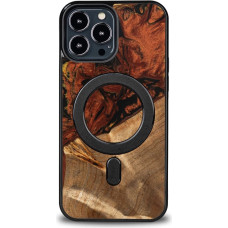 Bewood Unique MagSafe Fire Element Wood and Resin Case for iPhone 13 Pro Max - Black and Gold