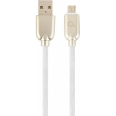 Gembird USB Male - Micro USB Male Premium rubber 2m White