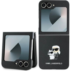 Karl Lagerfeld Saffiano Metal Pin Case for Samsung Galaxy Z Flip 6 - Black