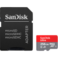 Sandisk Ultra microSDXC 256GB + SD Adapter 150MB/s  A1 Class 10 UHS-I, EAN: 619659200565