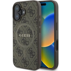 Guess 4G Ring Classic Logo MagSafe iPhone 16 Plus Case - Brown