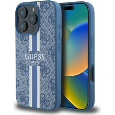 Guess Etui Guess 4G Printed Stripes MagSafe na iPhone 16 Pro Max - niebieskie