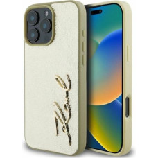 Karl Lagerfeld Metal Signature iPhone 16 Pro Max Case - Gold