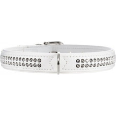 Hunter Collar Modern Art Deluxe 35 nickel Faux Leather white/white