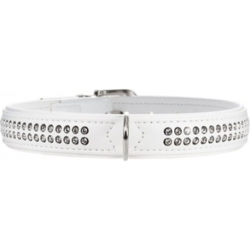 Hunter Collar Modern Art Deluxe 35 nickel Faux Leather white/white