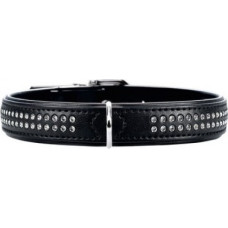 Hunter Collar Modern Art Deluxe 35 nickel Faux Leather black/black